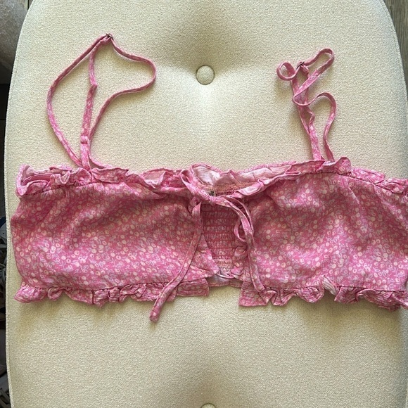 NWOT Free People, Picnic Bandeau Bralette, XL in Pink Combo - Picture 2 of 8